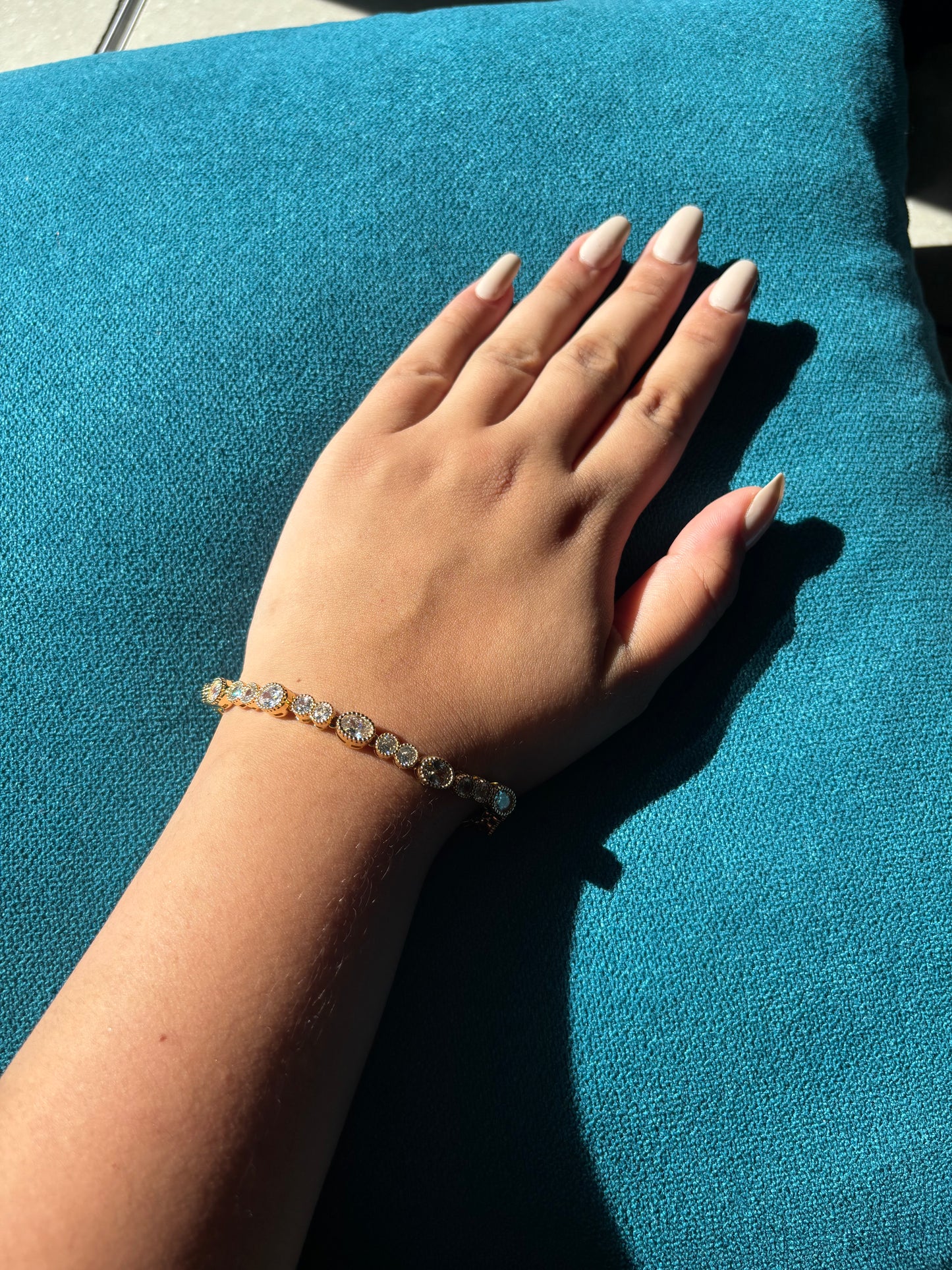 Diamanté Gold Ovals Bracelet