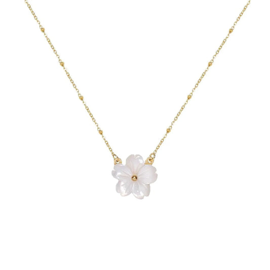 White Flora Gold Necklace