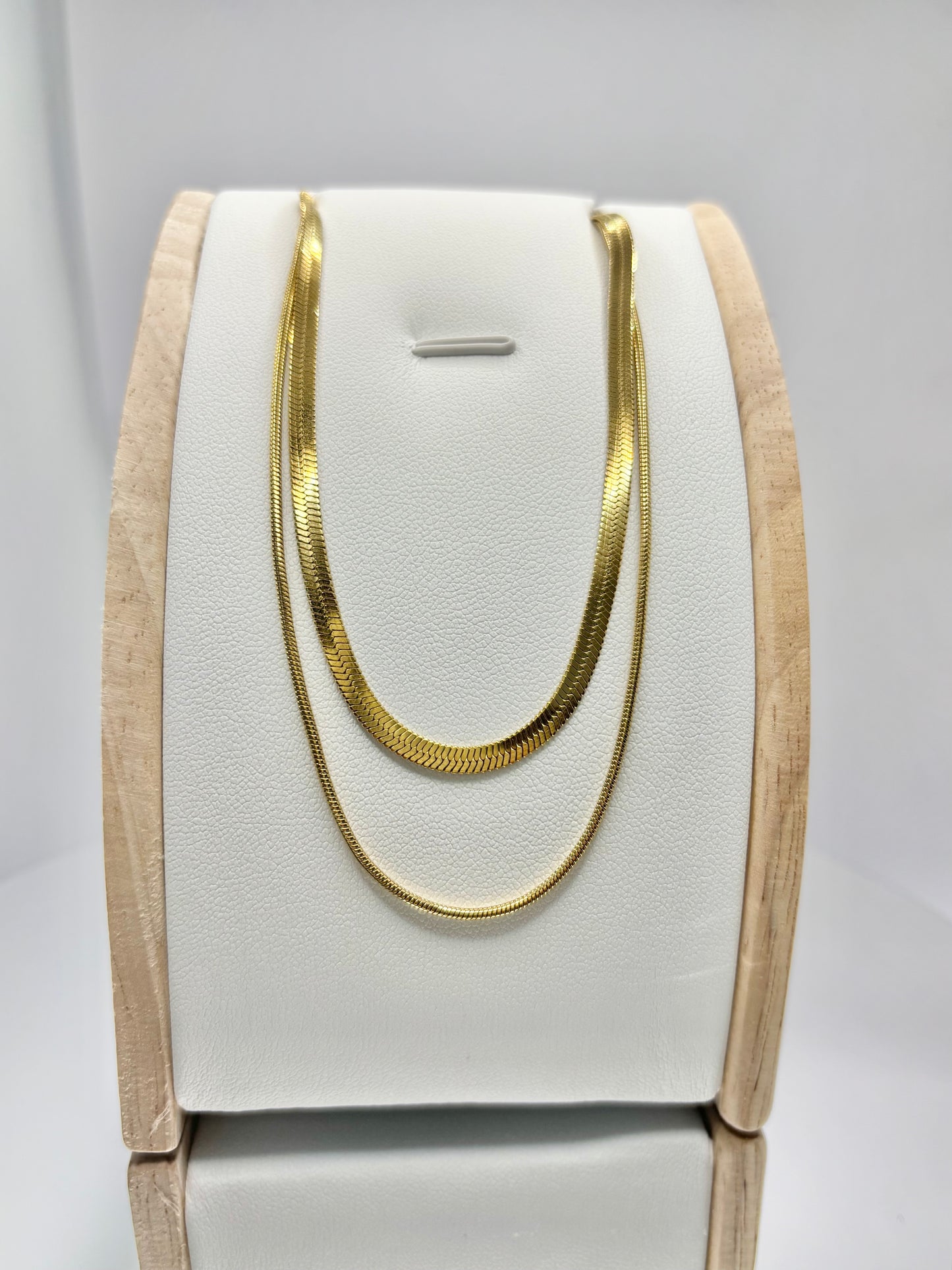 Two Chained Gold Necklace