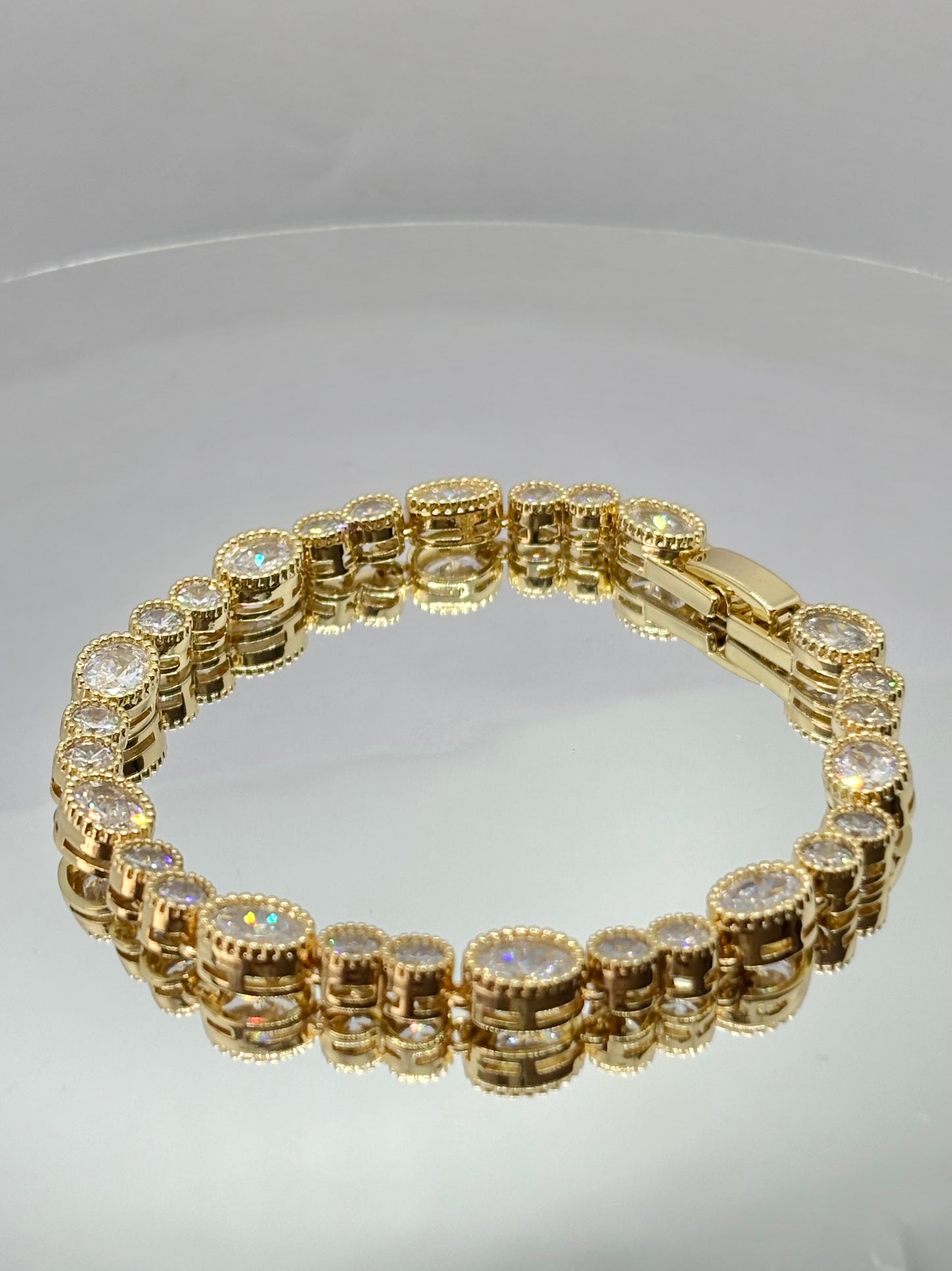 Diamanté Gold Ovals Bracelet