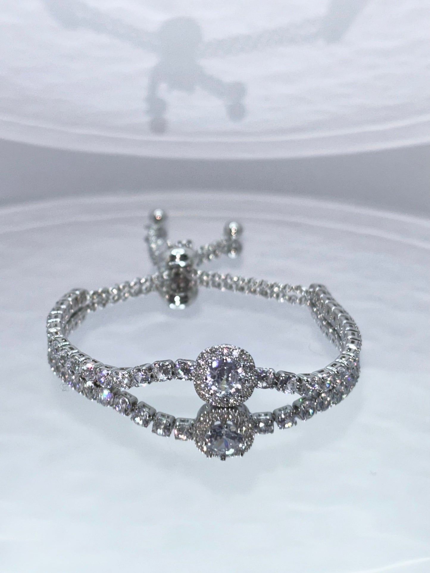 Diamanté Tennis Bracelet Silver