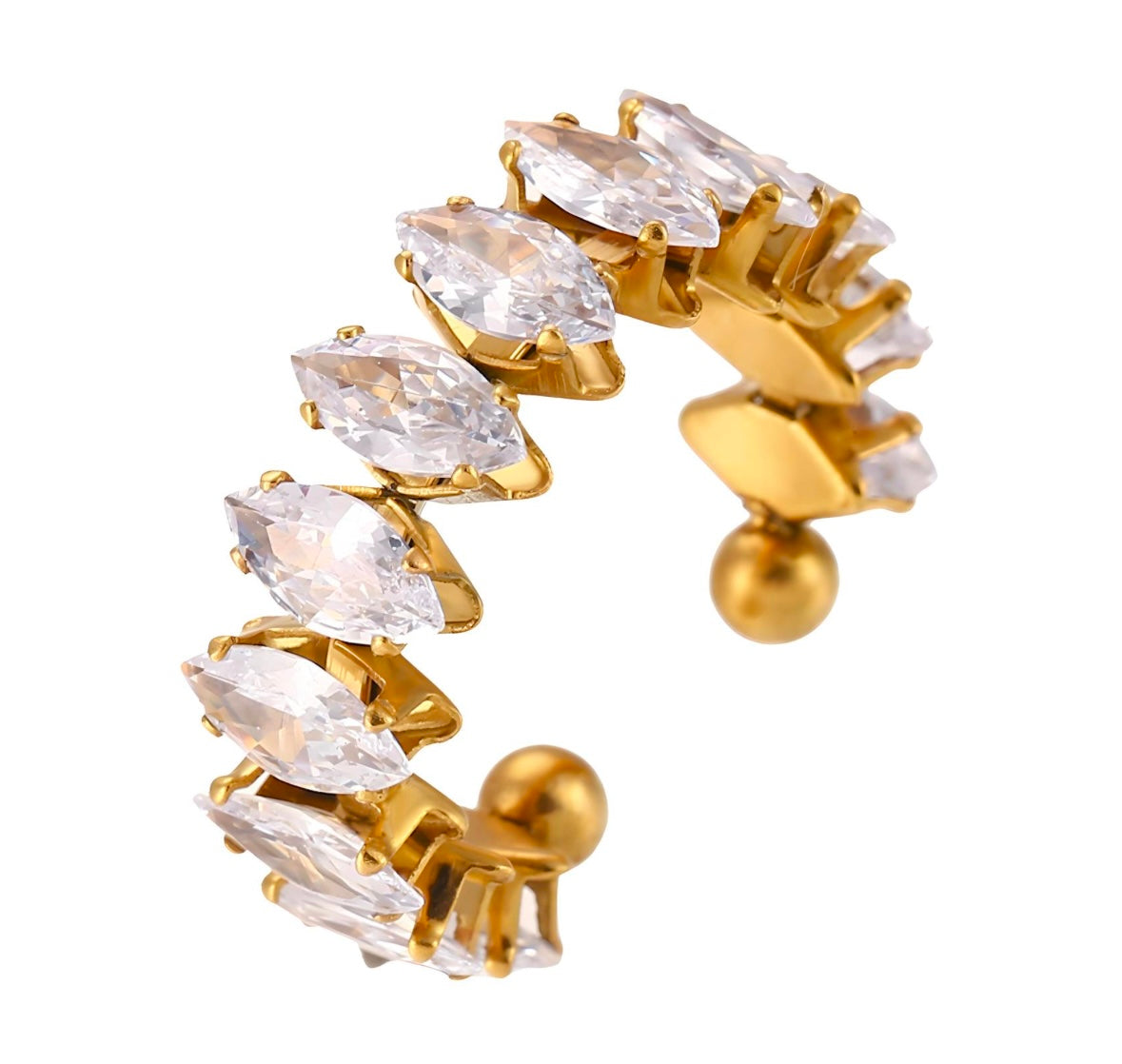 Diamanté Marquise Gold Ring