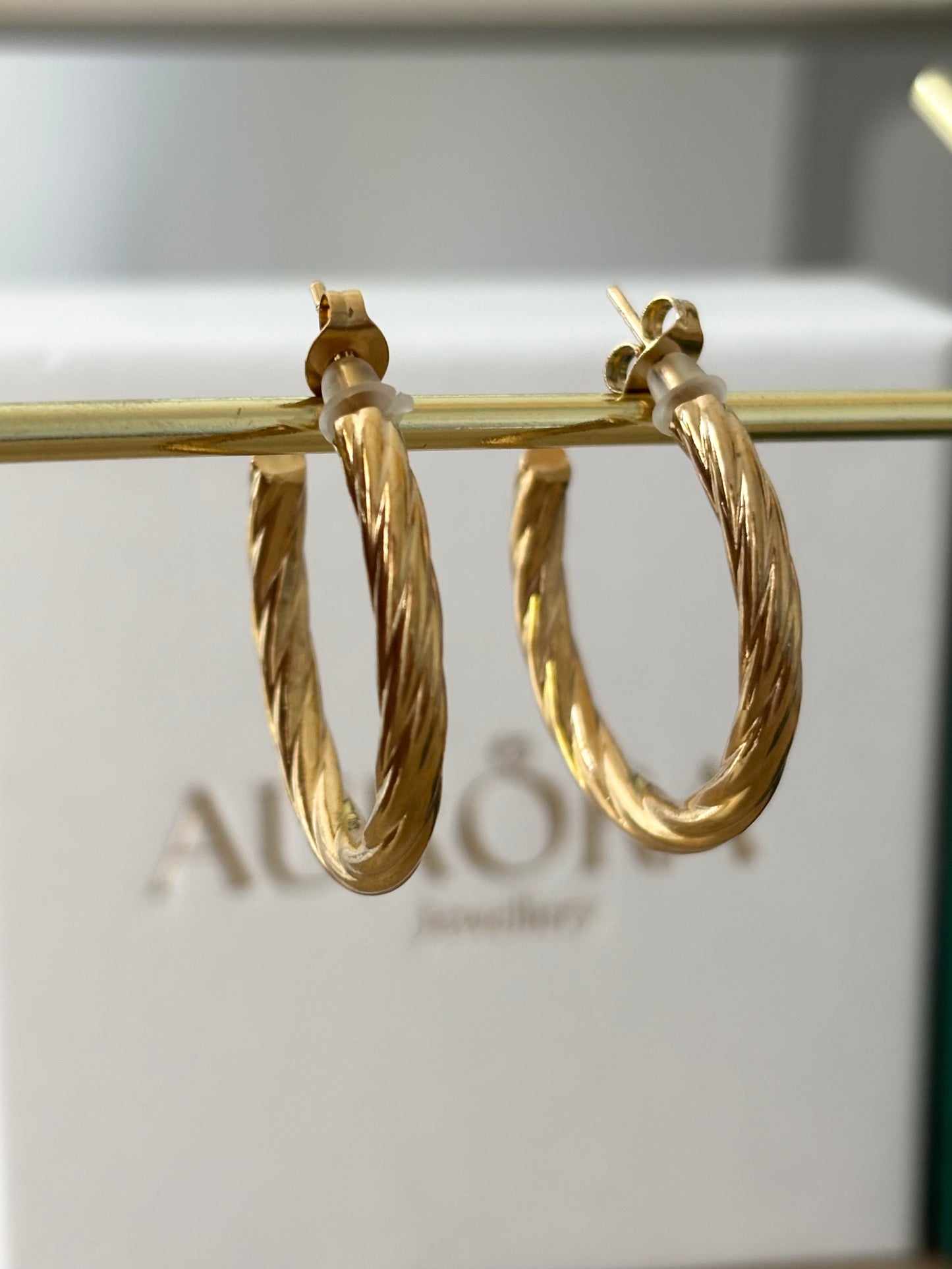 Gold Twist Hoops