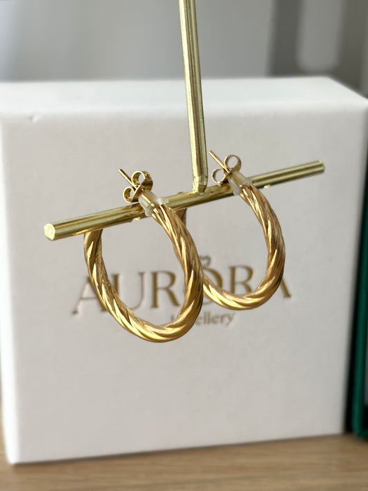 Gold Twist Hoops