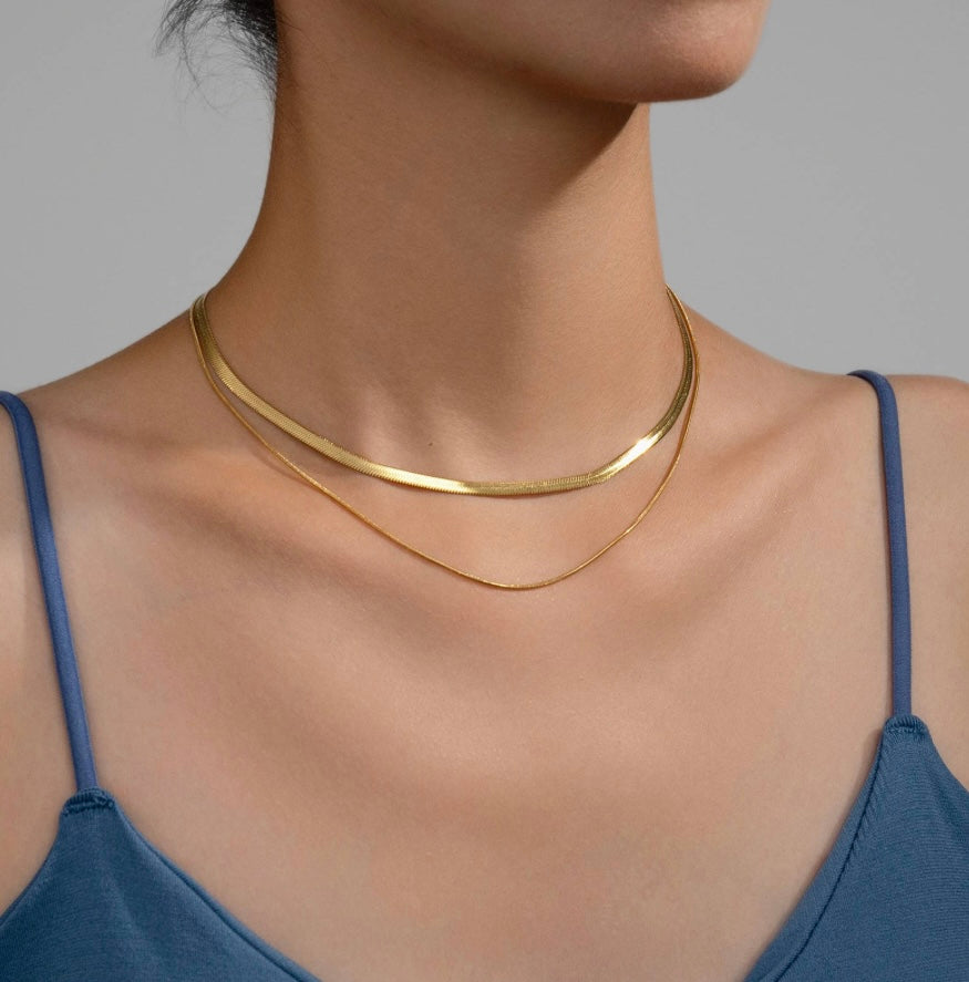 Two Chained Gold Necklace