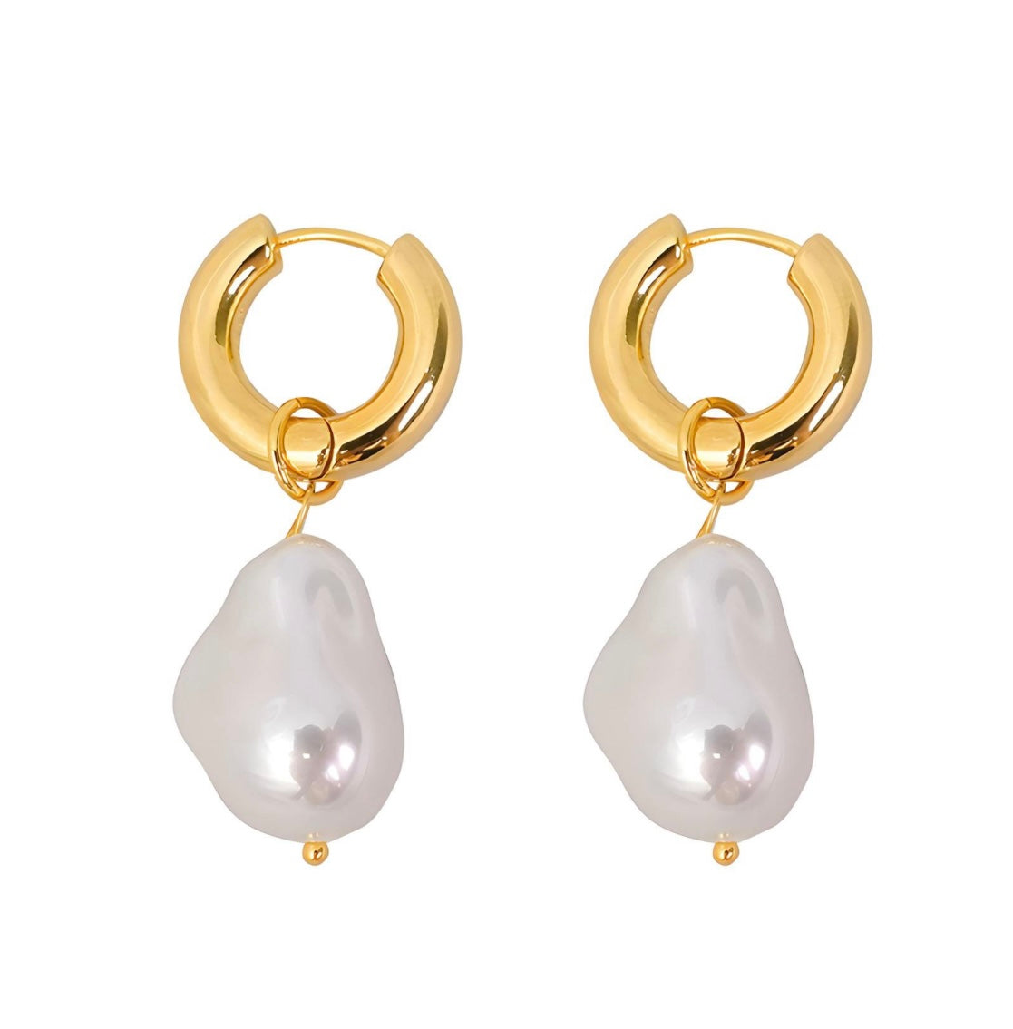 Baroque Gold Pearl Earrings