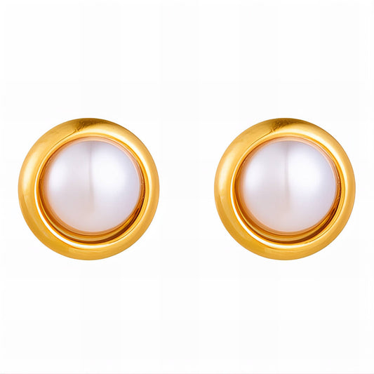 Sirena Gold Pearl Earrings