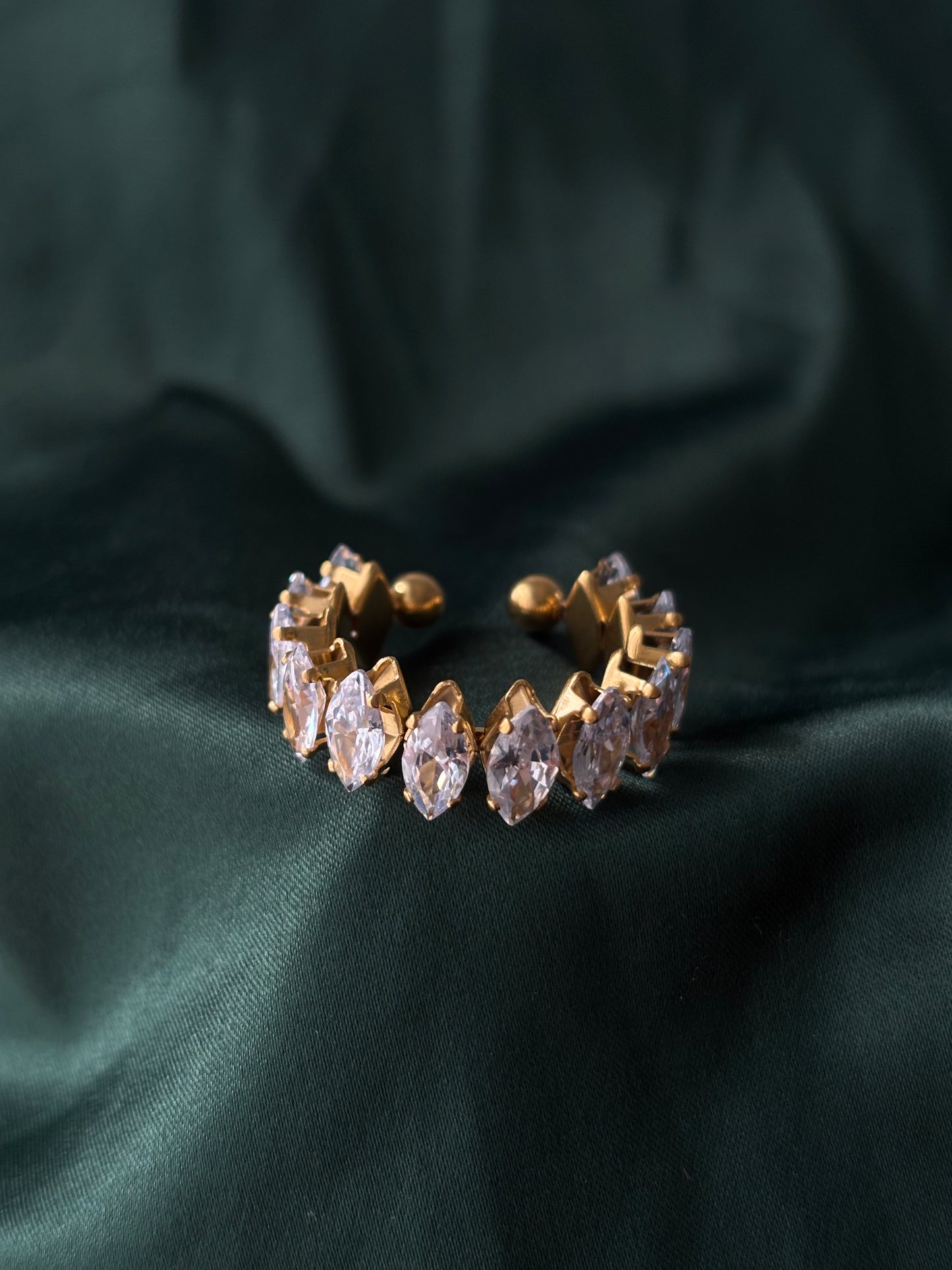 Diamanté Marquise Gold Ring