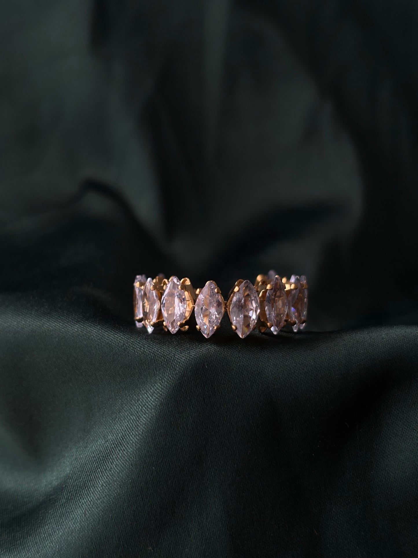 Diamanté Marquise Gold Ring