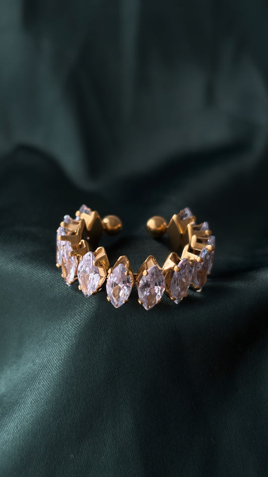 Diamanté Marquise Gold Ring
