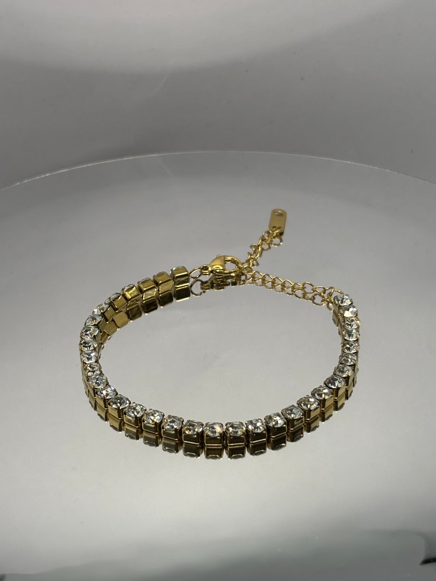 Gold Diamanté Tennis Bracelet