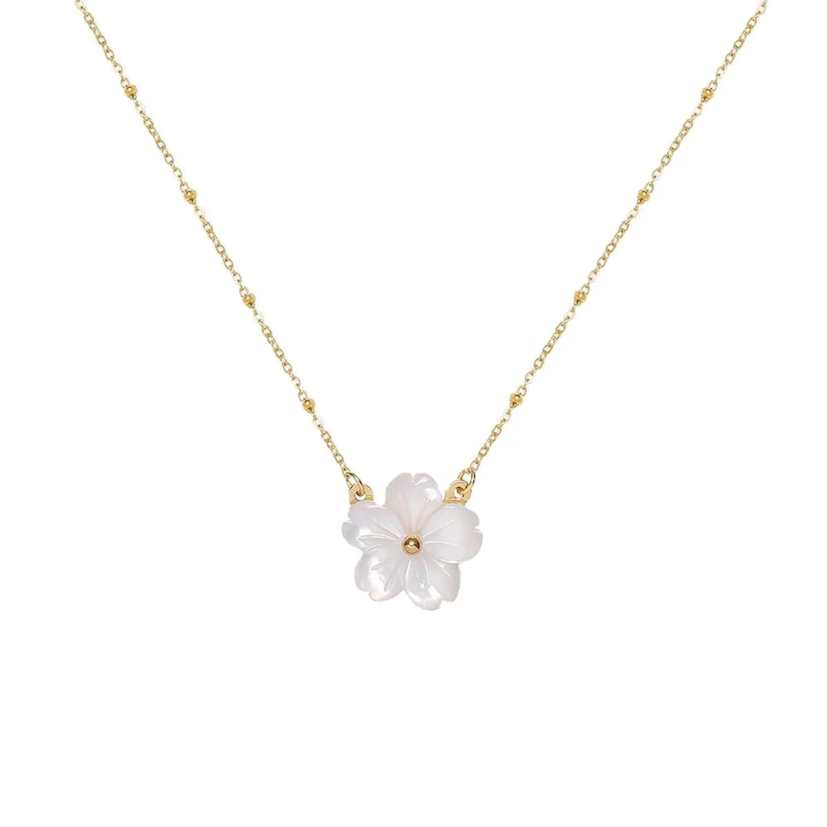 White Flora Gold Necklace