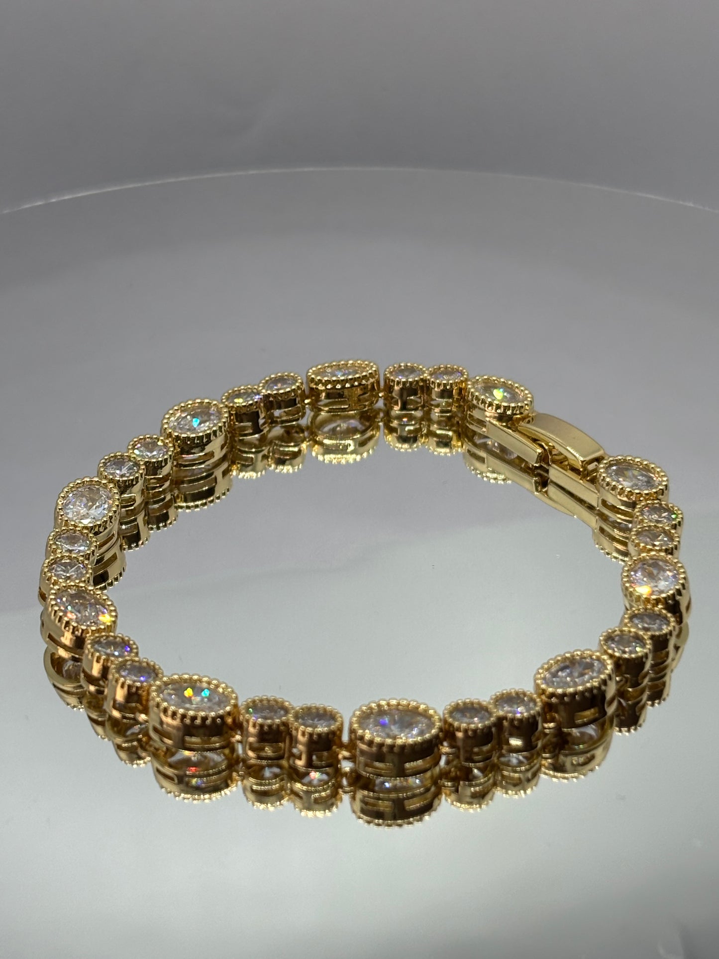 Diamanté Gold Ovals Bracelet