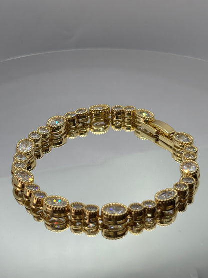 Diamanté Gold Ovals Bracelet