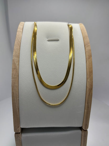 Two Chained Gold Necklace