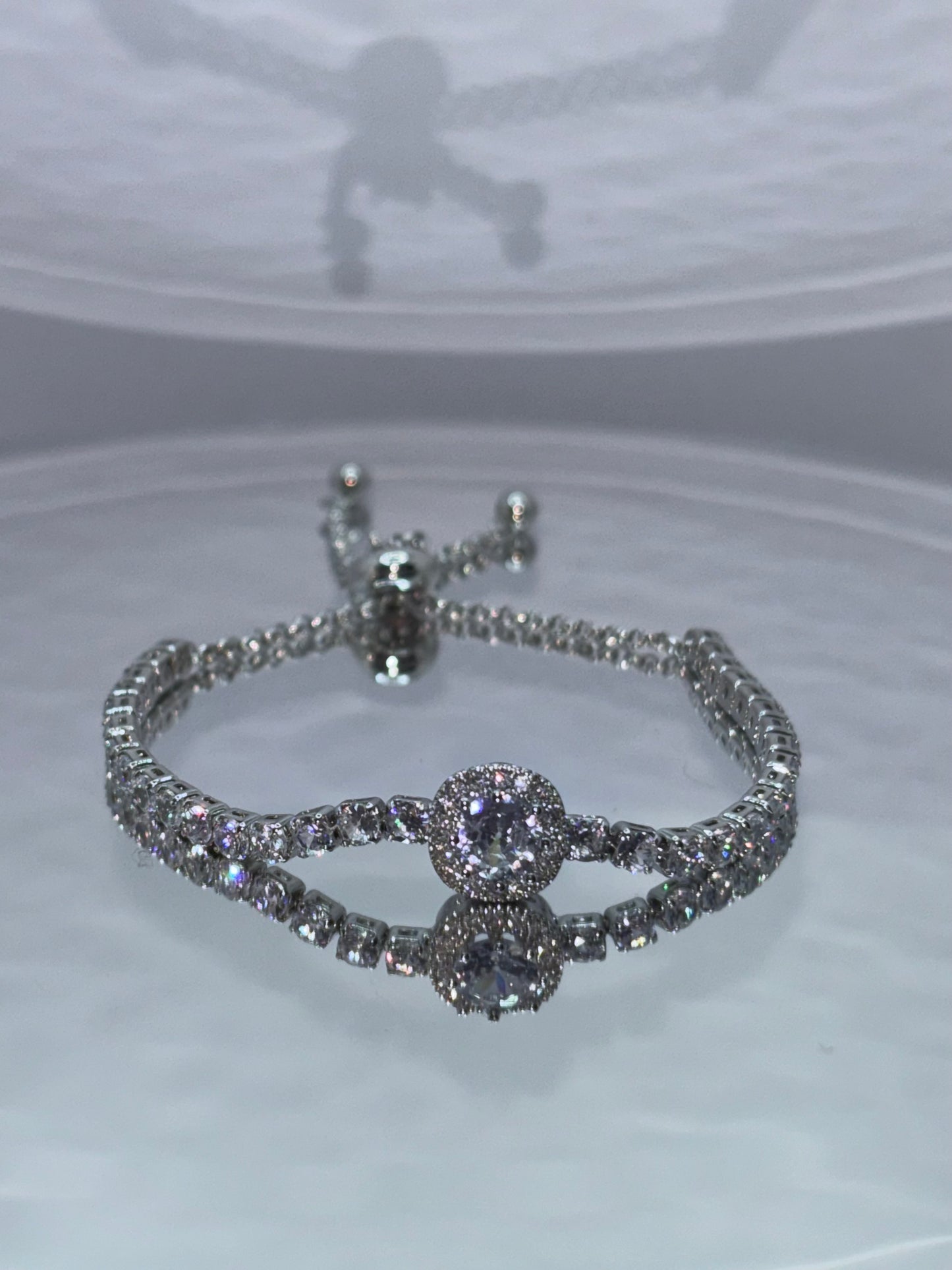 Diamanté Tennis Bracelet Silver