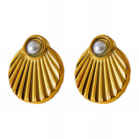 Sirena Gold Stud Earrings