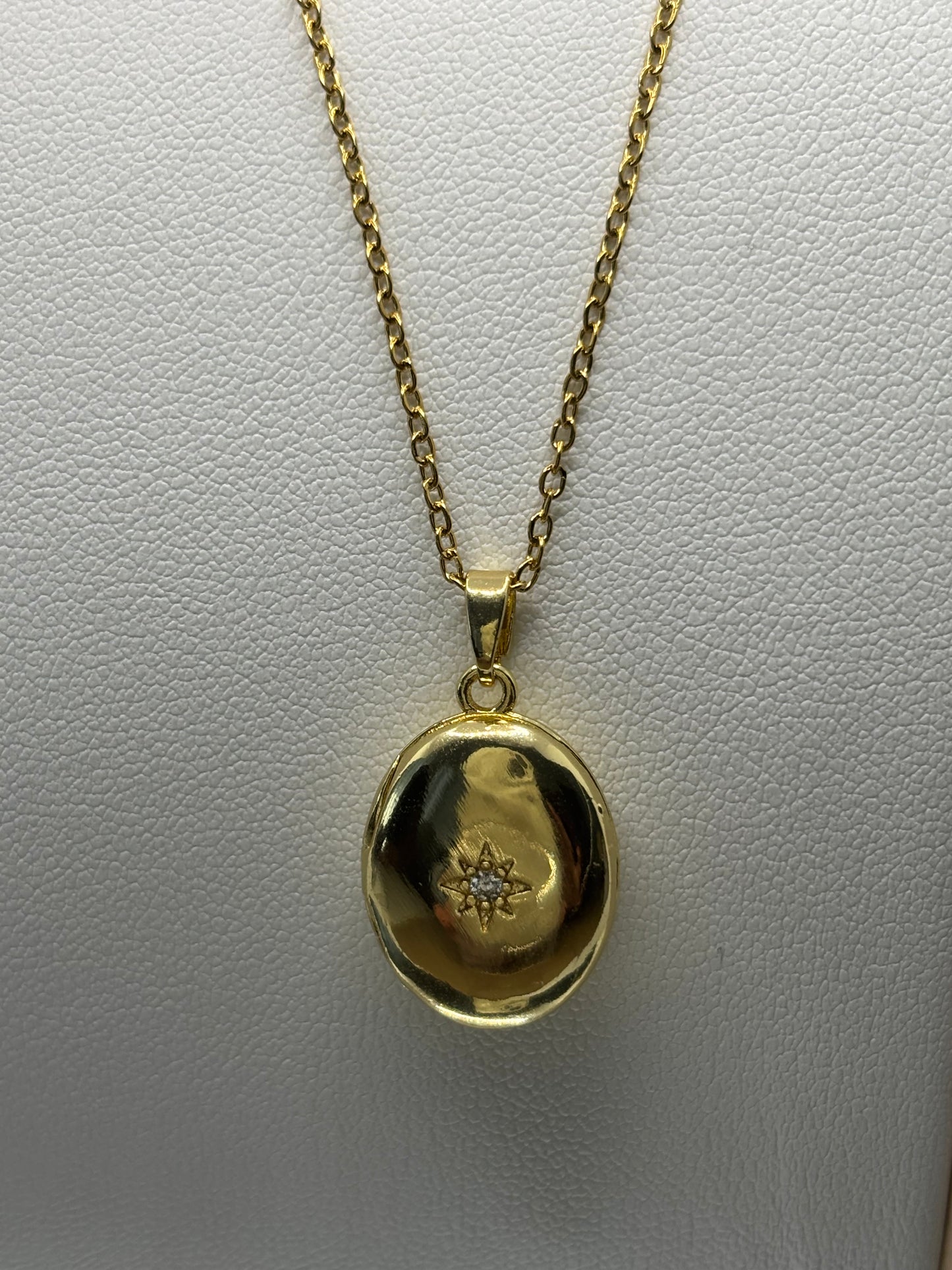 Oval Gold Locket Necklace