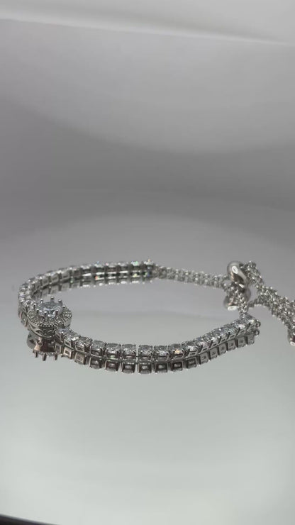 Diamanté Tennis Bracelet Silver