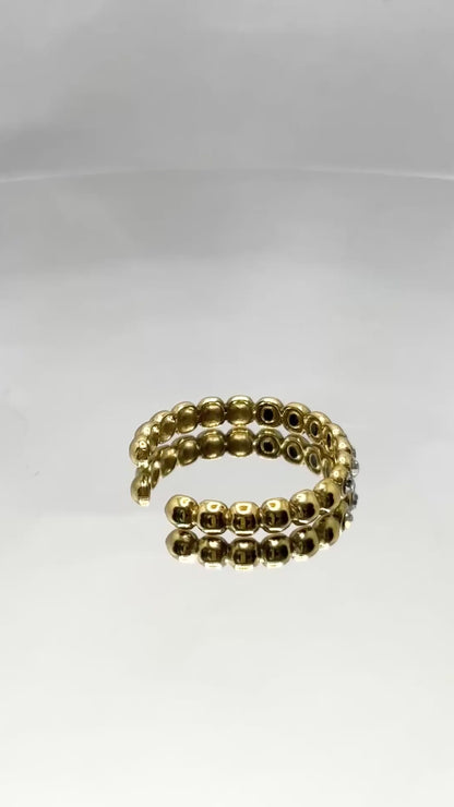 Gold Circles Diamanté Ring