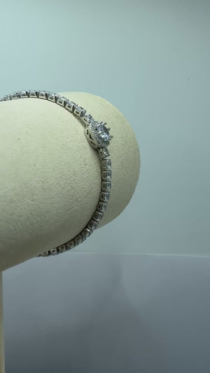 Diamanté Tennis Bracelet Silver
