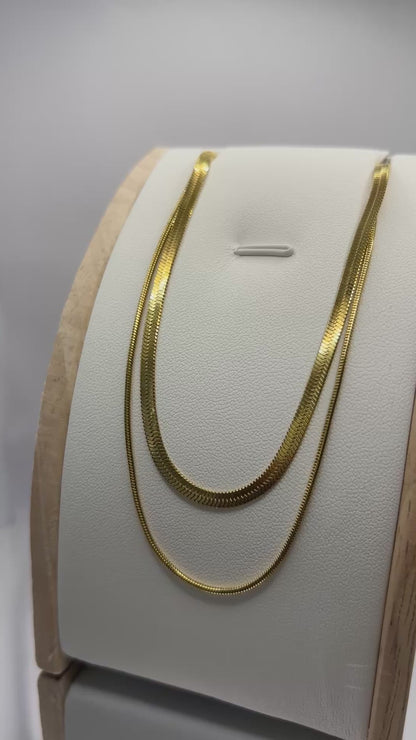 Two Chained Gold Necklace