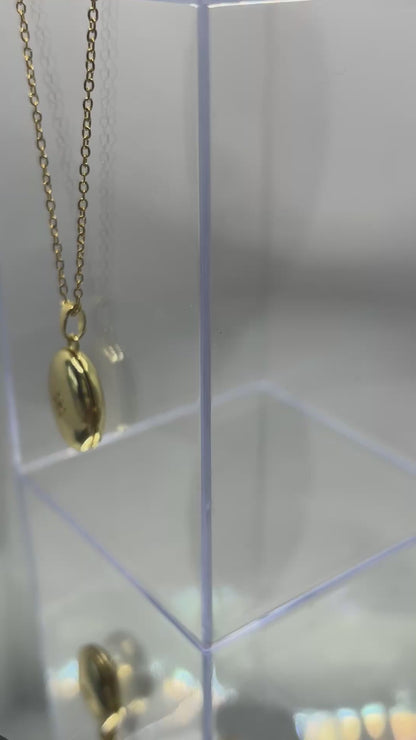 Oval Gold Locket Necklace