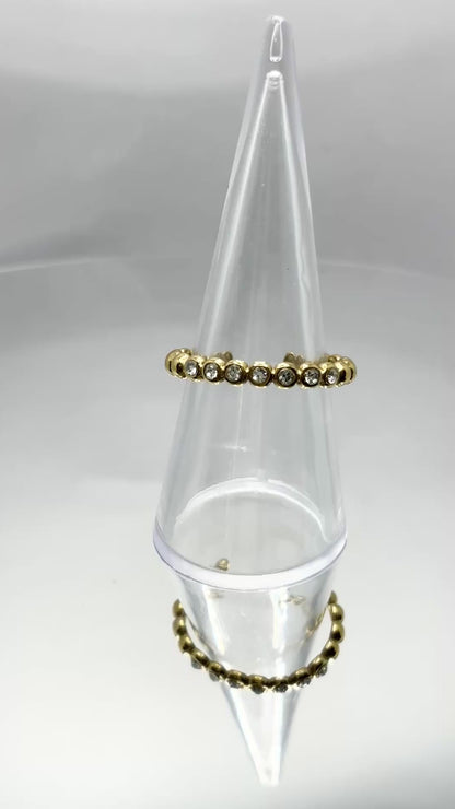 Gold Circles Diamanté Ring